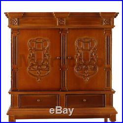 Doll Scenes Furniture 1/6 Scale Handmade Wood Carving Collection Cabinet