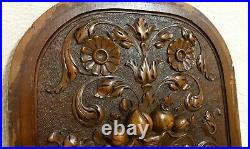 Dolphin flower scroll leaves carving panel Antique french architectural salvage