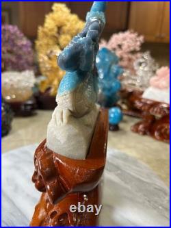 Dragon Trolleite carving with custom wood stand