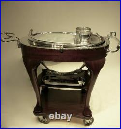 Drakes Of London, Art Deco Style Wood & Silver Carving Trolley