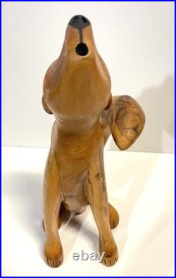 Duane Alvarez Carved Wood Coyote Sculpture Santa Fe NM 1990 Signed