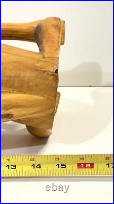 Duane Alvarez Carved Wood Coyote Sculpture Santa Fe NM 1990 Signed