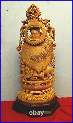 Durga Sculpture Kali Killing demon Hand Carved Statue Hindu Goddess Figurine Art
