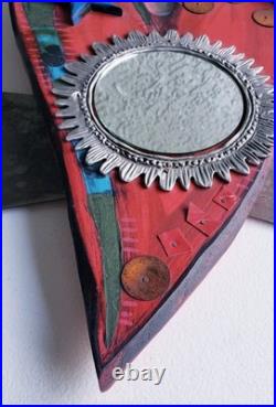 E Drumm Designs Eclectic Mixed Media Carved Wood Heart Wings Wall Art Mirror E Drumm Designs Eclectic Mixed Media Carved Wood Heart Wings Wall Art Mirror