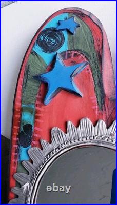 E Drumm Designs Eclectic Mixed Media Carved Wood Heart Wings Wall Art Mirror E Drumm Designs Eclectic Mixed Media Carved Wood Heart Wings Wall Art Mirror