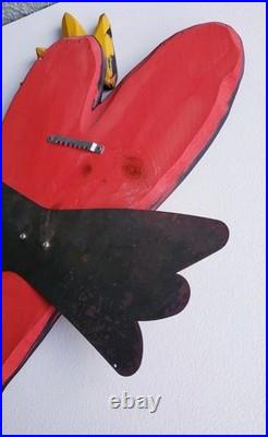 E Drumm Designs Eclectic Mixed Media Carved Wood Heart Wings Wall Art Mirror E Drumm Designs Eclectic Mixed Media Carved Wood Heart Wings Wall Art Mirror