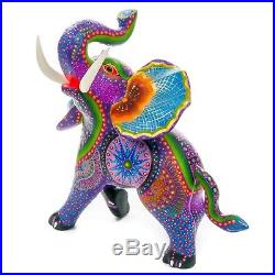 ELEPHANT Oaxacan Alebrije Wood Carving Mexican Art Animal Sculpture Painting