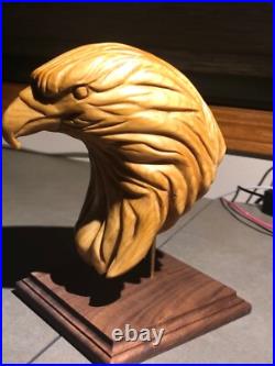 Eagle Bust Hand Carved in Basswood. 8.5 tall Eagle Bust Hand Carved in Basswood. 8.5 tall