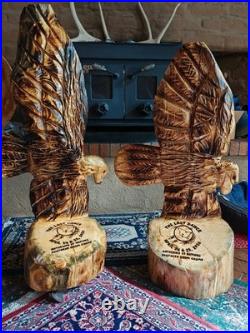 Eagle Carving, 3 foot tall Hand Carved Wood eagle