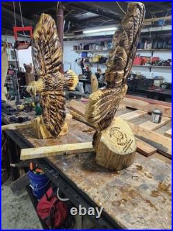 Eagle Carving, 3 foot tall Hand Carved Wood eagle