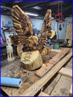 Eagle Carving, 3 foot tall Hand Carved Wood eagle