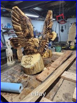Eagle Carving, 3 foot tall Hand Carved Wood eagle