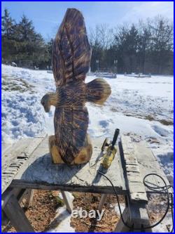 Eagle Carving, 3 foot tall Hand Carved Wood eagle