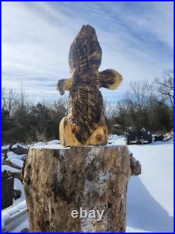 Eagle Carving, 3 foot tall Hand Carved Wood eagle