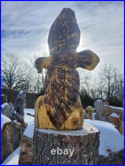 Eagle Carving, 3 foot tall Hand Carved Wood eagle