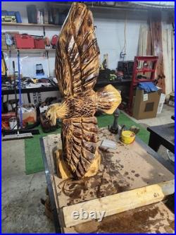 Eagle Carving, 3 foot tall Hand Carved Wood eagle