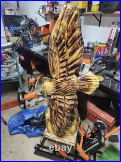 Eagle Carving, 3 foot tall Hand Carved Wood eagle
