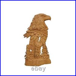 Eagle Statue Sculpture Wall Decor Teak Wood Wood Carving Animal Sculpture