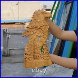 Eagle Statue Sculpture Wall Decor Teak Wood Wood Carving Animal Sculpture