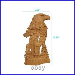 Eagle Statue Sculpture Wall Decor Teak Wood Wood Carving Animal Sculpture