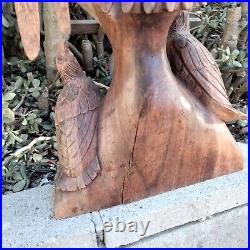 Eagle Wooden Hand Carved Figurine Statue Sculpture Handmade Decor 32