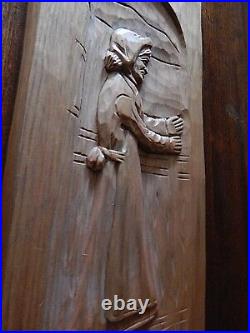 Early American Original Wood Chip Carving. Large Detailed. Excellent Cond