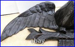 Early American Wood Carving Eagle Wall Plaque Sculpture Americana Bellamy Style