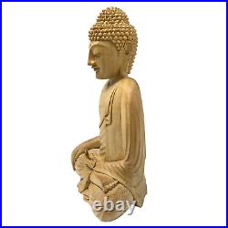 Earth Witness Buddha Sculpture Bhumisparsha Wood Carving Statue Bali art