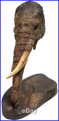 Elder Brother Original Elephant Wood Sculpture Carving Direct from Rick Cain