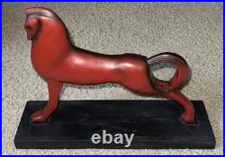 Elegant Mid-Century Modernist Wooden Aesthetic Etruscan Horse Sculpture