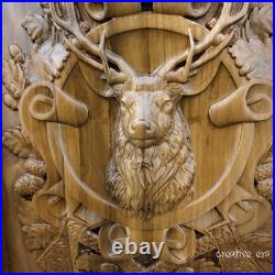 ElegantWood Carving Wall Art Hand Carve Wood Carving Moose Picture For Wall Deco