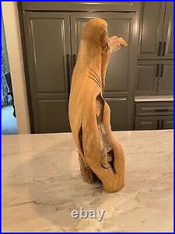 Ernesto Wooden Figure Folk Art Sculpture Hand Carved 22 Taos New Mexico 1991
