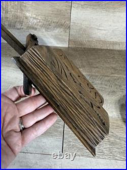 European Hand Carved Wooden Display Piece Arts Sciences Book Tools Folk Art