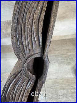 European Hand Carved Wooden Display Piece Arts Sciences Book Tools Folk Art