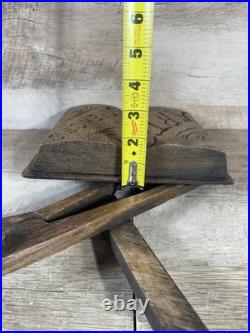 European Hand Carved Wooden Display Piece Arts Sciences Book Tools Folk Art