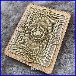 Eye of the Universe Wood Carving 3D Relief Art Poplar & Oak Wood Signed BW