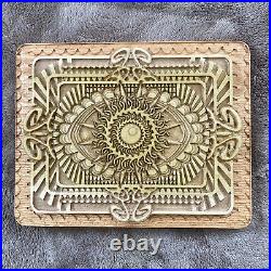 Eye of the Universe Wood Carving 3D Relief Art Poplar & Oak Wood Signed BW