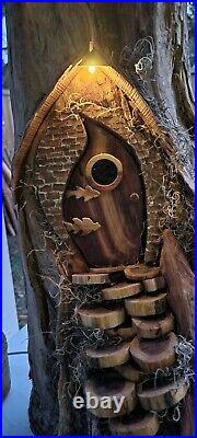 Fairy House Gnome Home Custom Ceder Wood Carving