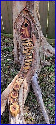 Fairy House Gnome Home Custom Ceder Wood Carving