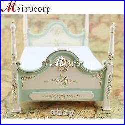 Fine 112 scale dollhouse miniature furniture handmade carving painted bed