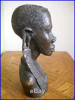 Fine African Iron wood large carved woman sculpture