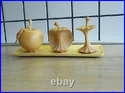Fine Arts Modern Wood Sculpture The Apple's consumer Abstract Handmade Carving