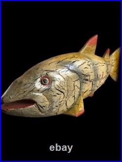 Fish Art Hand Carved And Very Beautifully Hand Painted 1 Of A Kind Replica