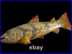 Fish Art Hand Carved And Very Beautifully Hand Painted 1 Of A Kind Replica