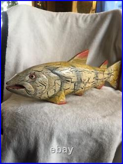 Fish Art Hand Carved And Very Beautifully Hand Painted 1 Of A Kind Replica