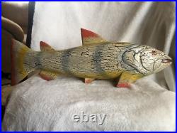 Fish Art Hand Carved And Very Beautifully Hand Painted 1 Of A Kind Replica