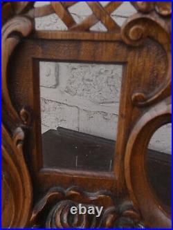 Flanders wood carved Religious picture photo frame signed rare