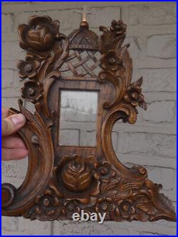 Flanders wood carved Religious picture photo frame signed rare