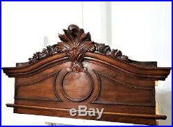 Flower louis XV wood carving pediment Antique french architectural salvage