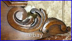 Flower scroll leaf wood carving pediment Antique french architectural salvage